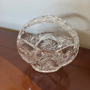 Vintage Crystal Cut Glass Basket